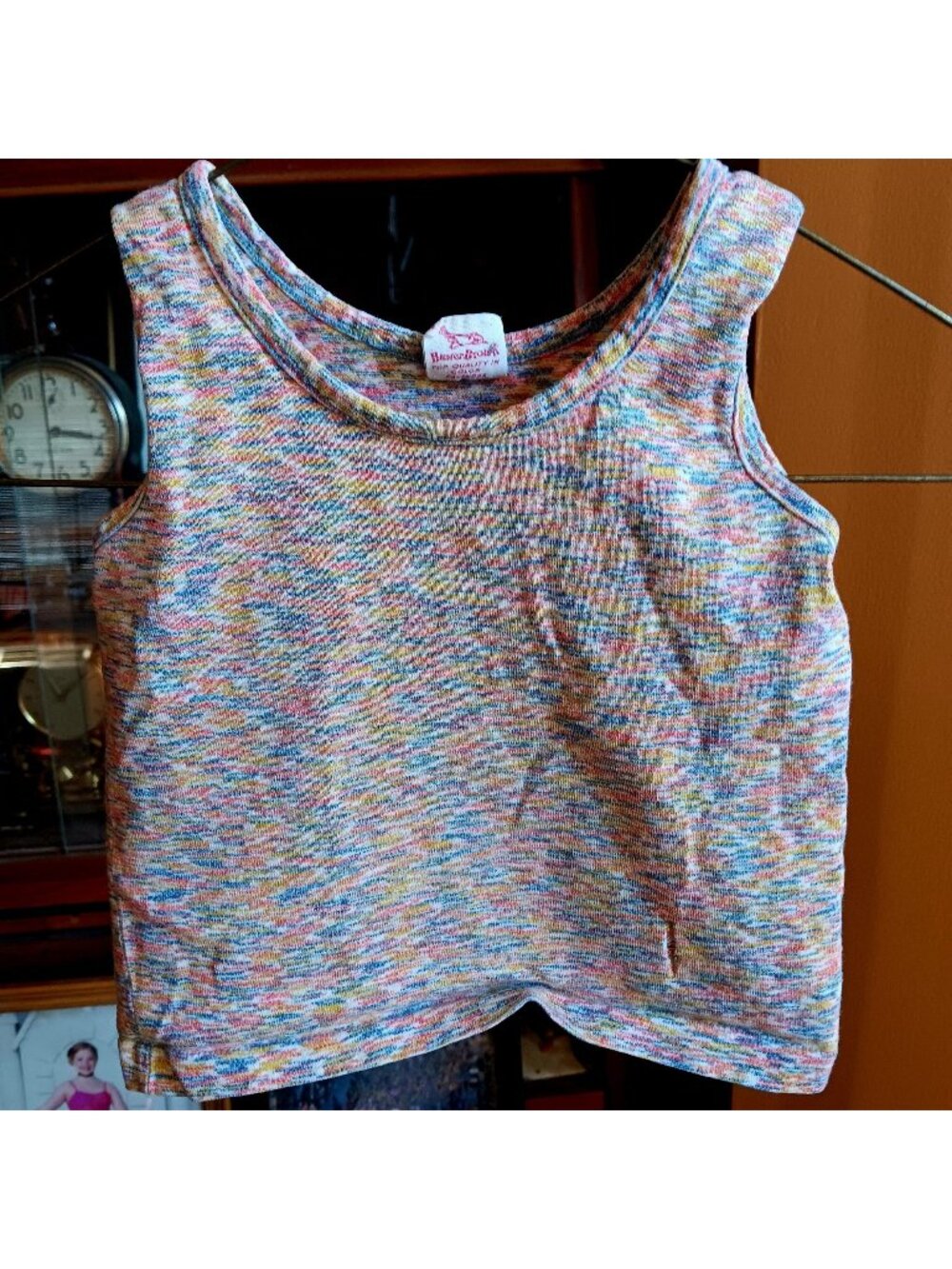 Vintage 2T Boys Girls Tank Top 1970's Buster Brown Multicolor Cotton USA Hippy